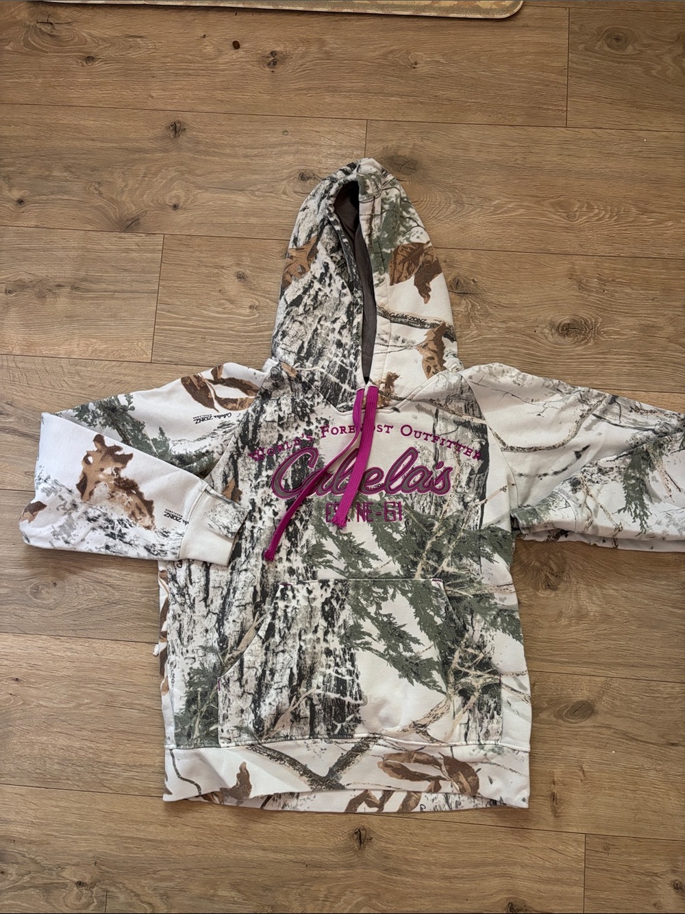 Cabela's Camo Hoodie with Pink Accents